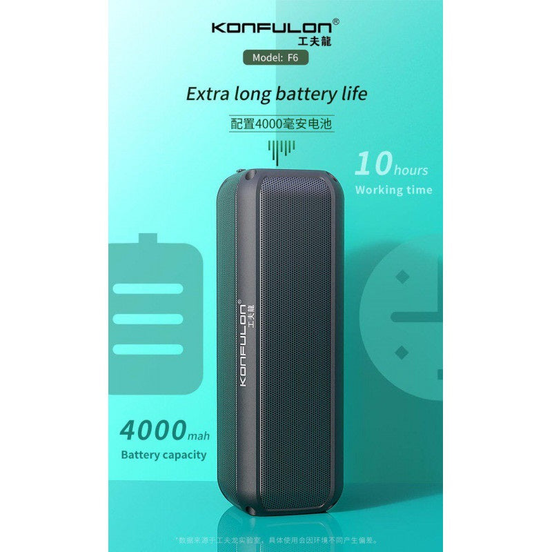 Konfulon F6 Outdoor Waterproof Bluetooth Speaker Wireless Portable Bluetooth Speaker Black&