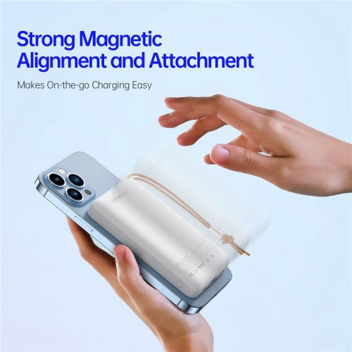 Duzzona magnetic powerbank 10000 mAh with wireless charging function (MagSafe, Qi) USB-A / USB-C 22.5W white