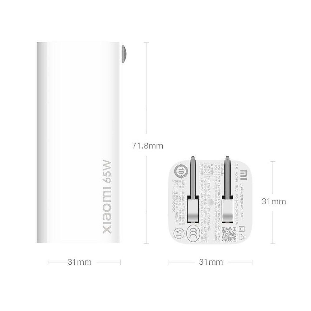 Xiaomi Mi GaN 65W Travel Charger 1A1C Type-C Smart Output PD Quick Charger