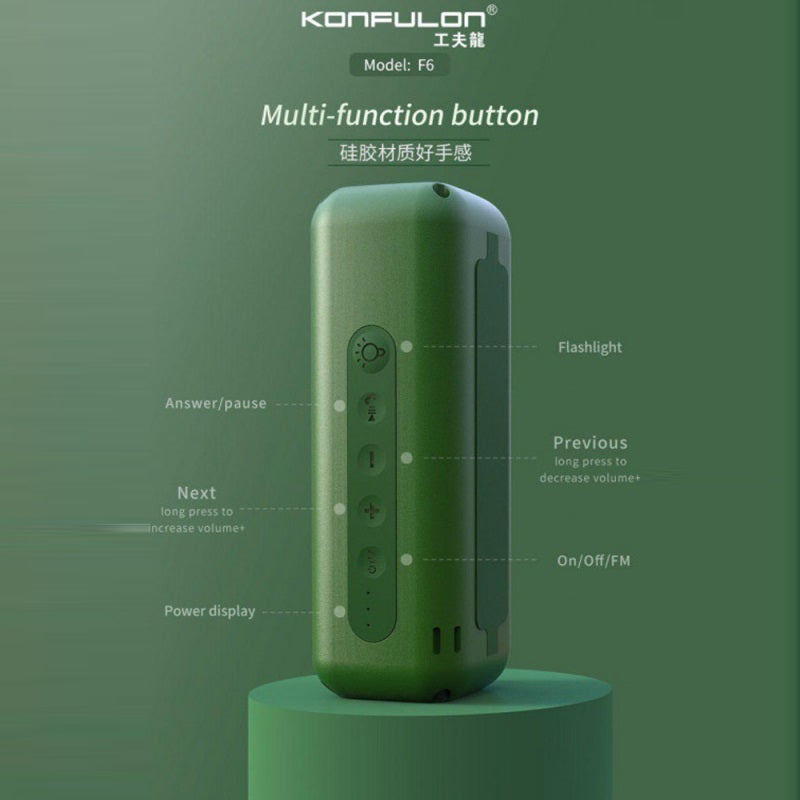 Konfulon F6 Outdoor Waterproof Bluetooth Speaker Wireless Portable Bluetooth Speaker Black&
