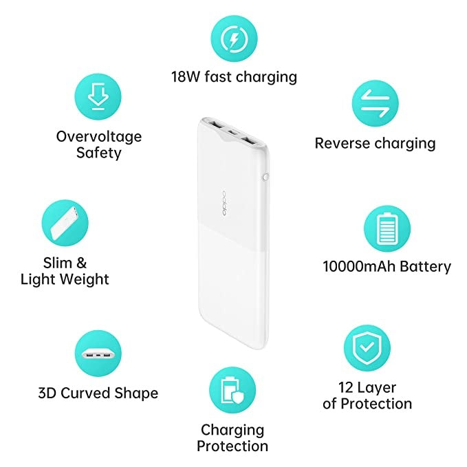 OPPO 10000 mAh Power Bank 18W - White