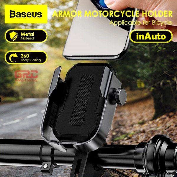 Baseus Armor Motorcycle Holder adjustable phone bike mount holder for handlebar and mirror
