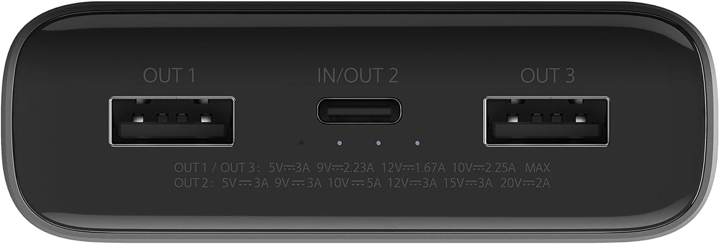 Xiaomi Mi Power Bank 3 20000mAh 50W Max Flash Charge 3Ports Output for Laptop and Smartphone - Black