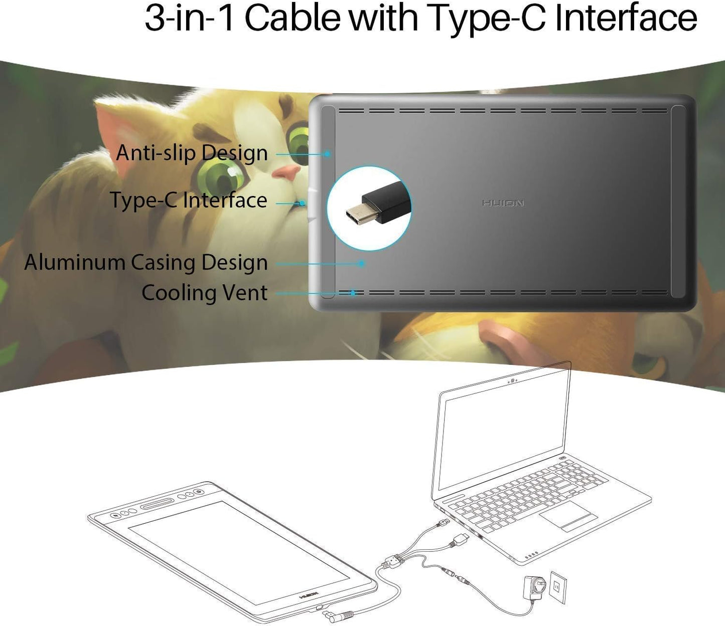HUION KAMVAS Pro 13 Graphics Drawing Monitor with Stand, Full-Laminated Anti-Glare Screen