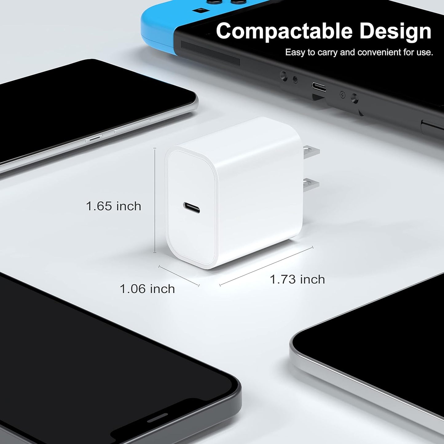 Apple 20W USB-C Power Adapter - iPhone Charger with Fast Charging Capability, Type C Wall Charger