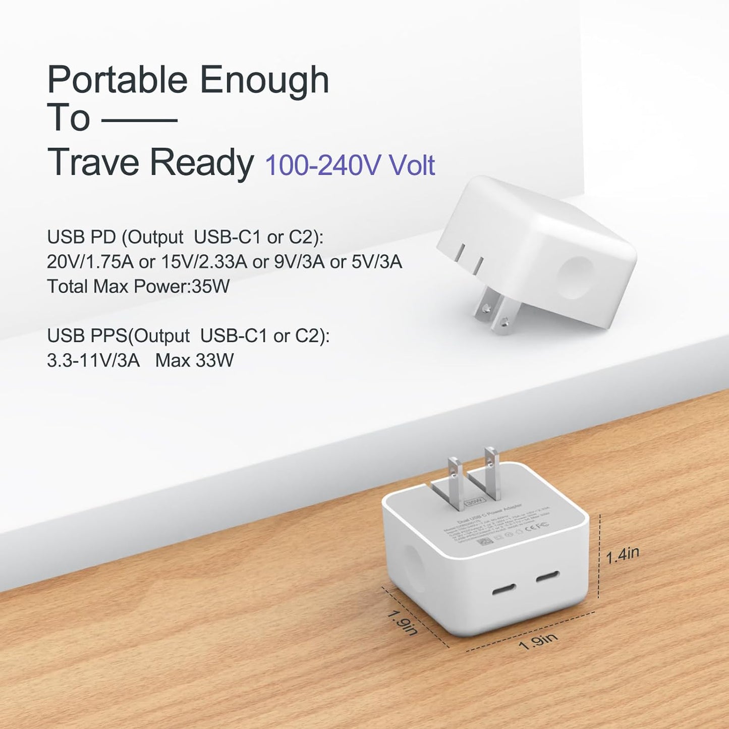 Apple 35W Dual USB-C Port Compact Power Adapter