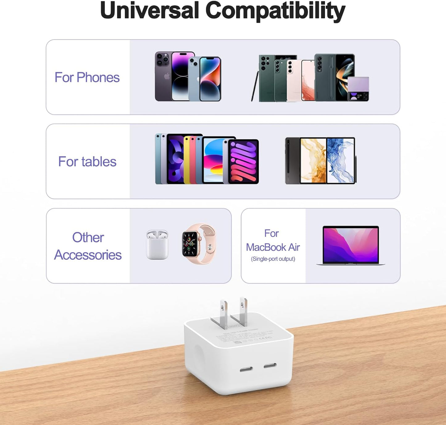 Apple 35W Dual USB-C Port Compact Power Adapter