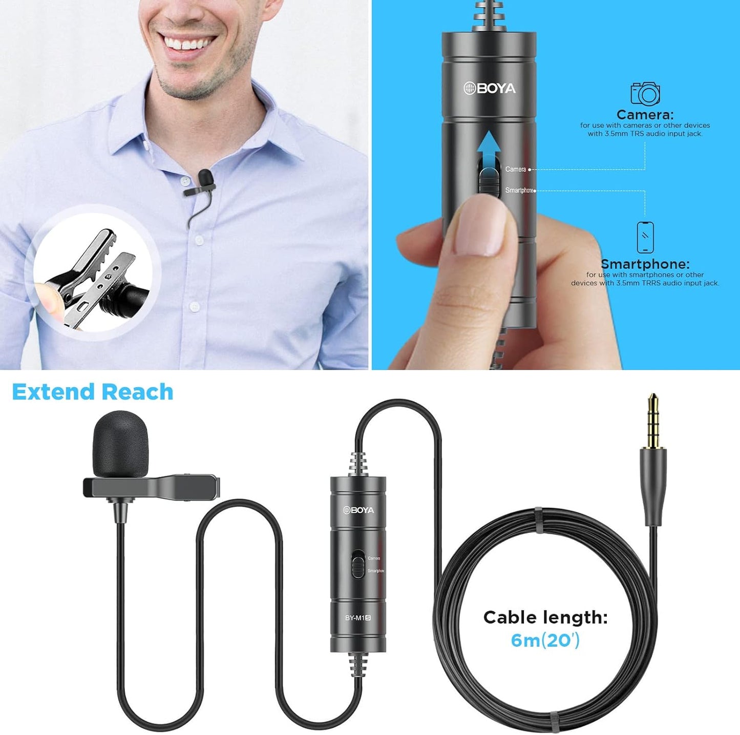 BOYA BY-M1S Professional Lavalier Microphone