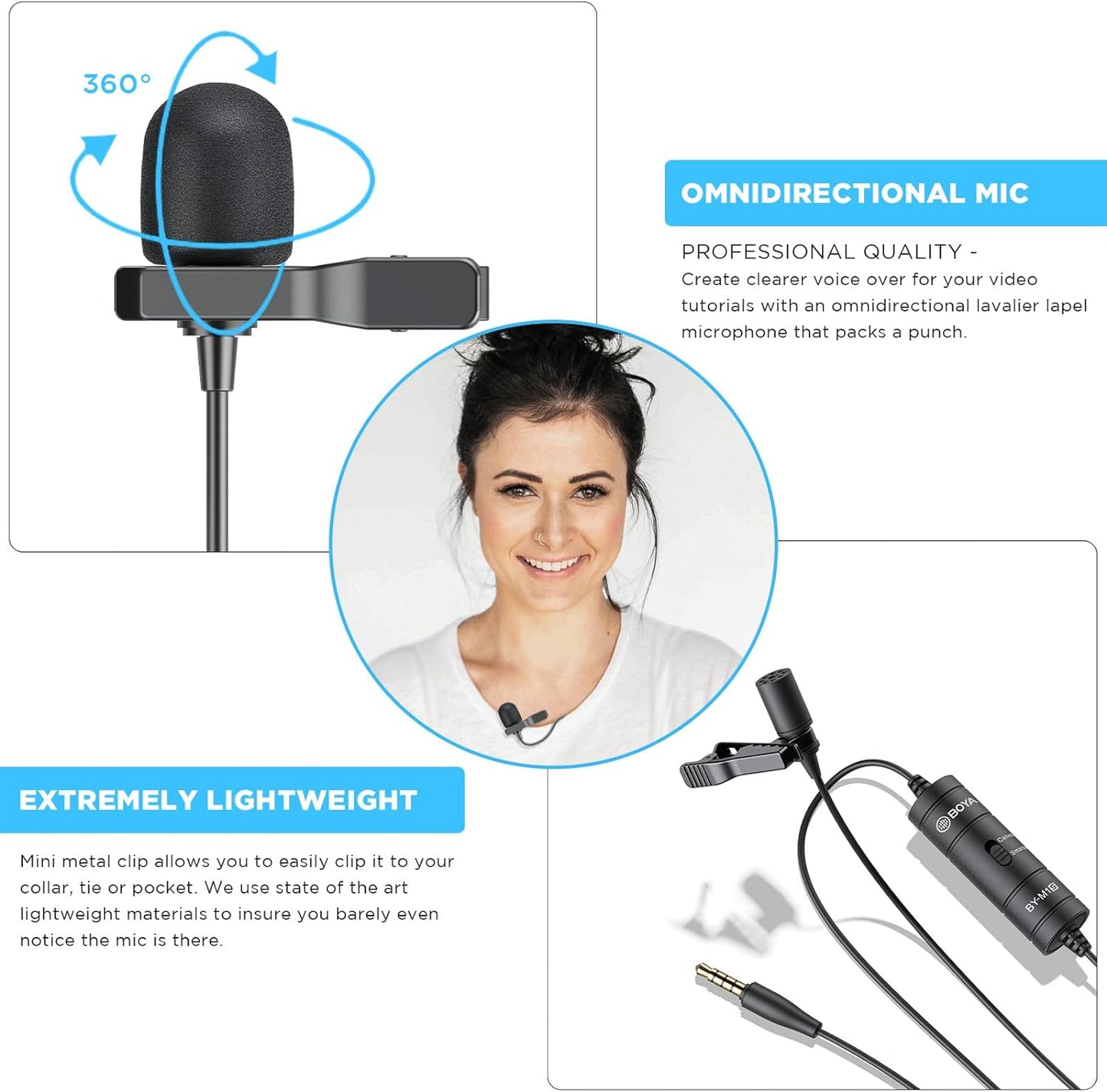 BOYA BY-M1S Professional Lavalier Microphone