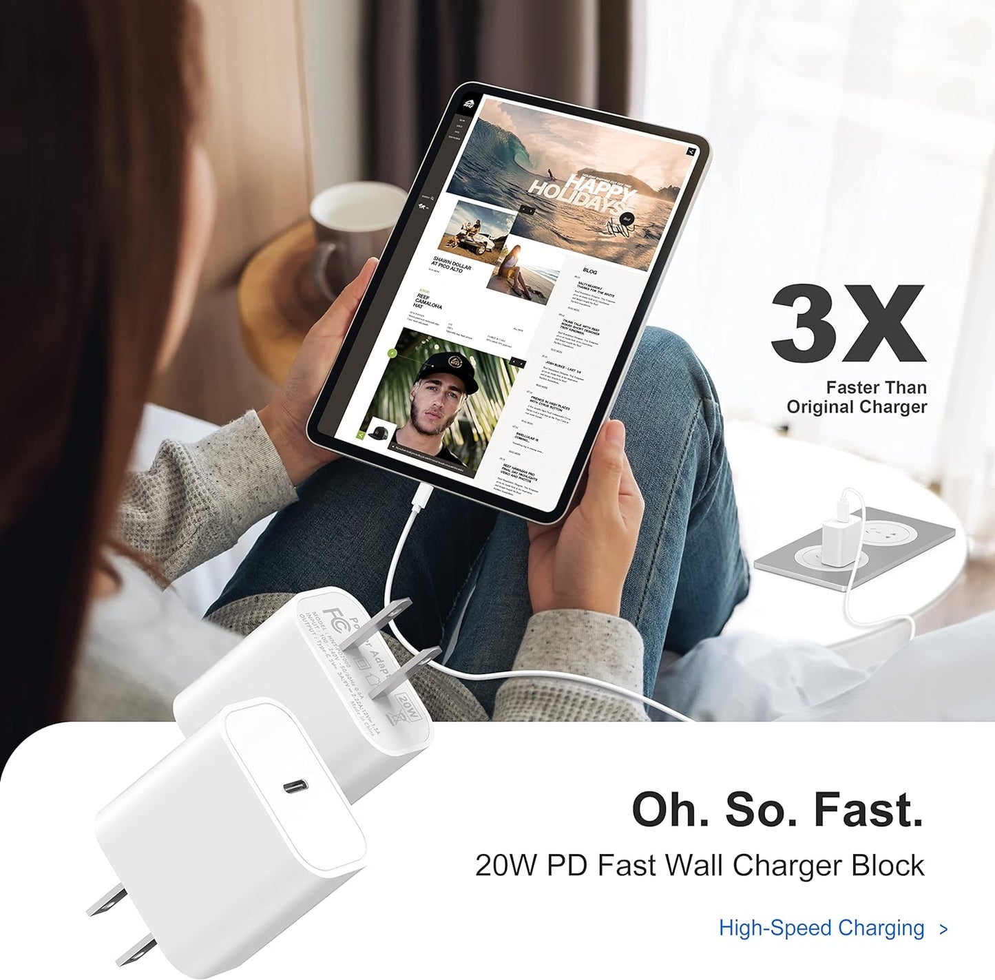 Apple 20W USB-C Power Adapter - iPhone Charger with Fast Charging Capability, Type C Wall Charger