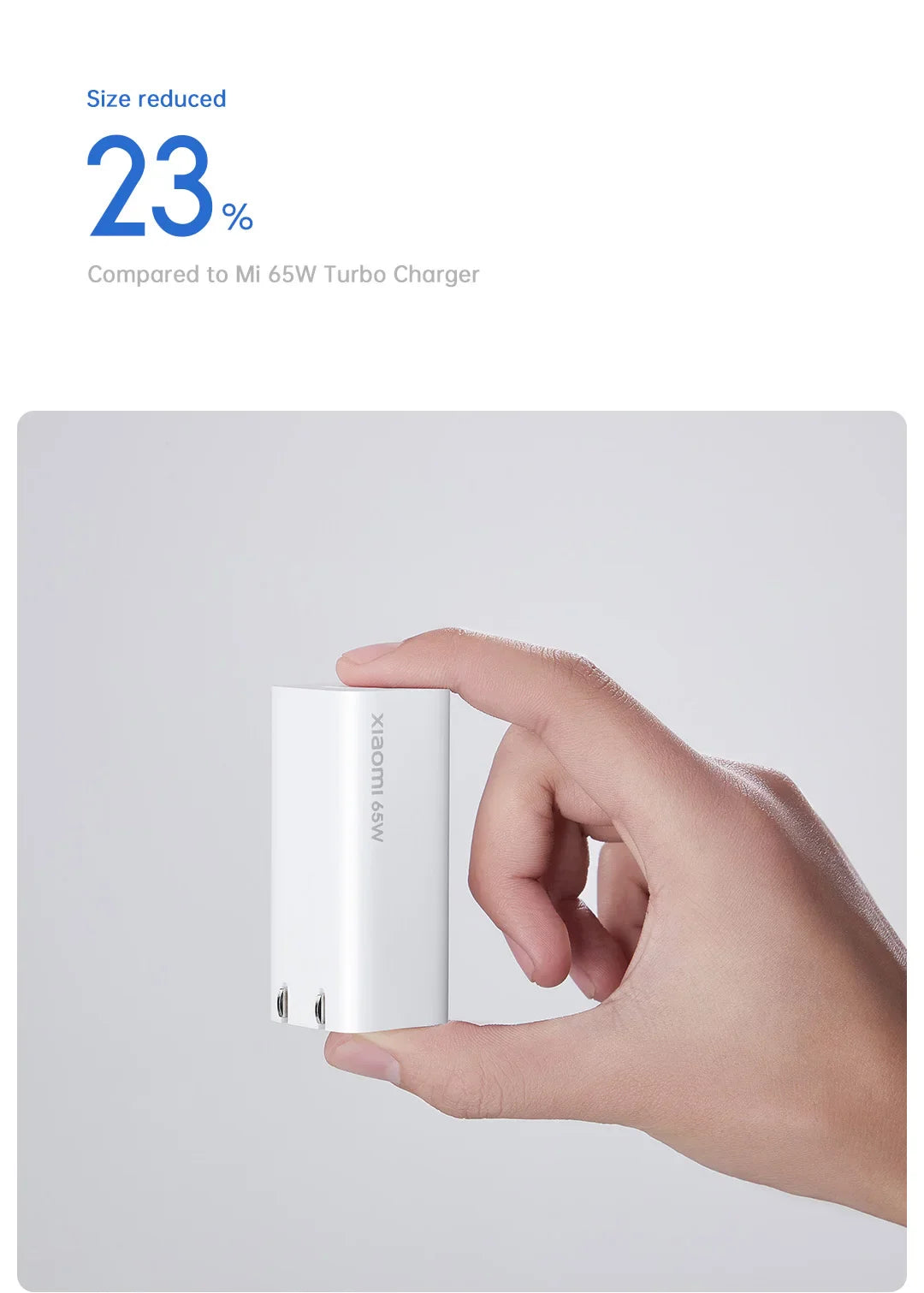 Xiaomi Mi GaN 65W Travel Charger 1A1C Type-C Smart Output PD Quick Charger