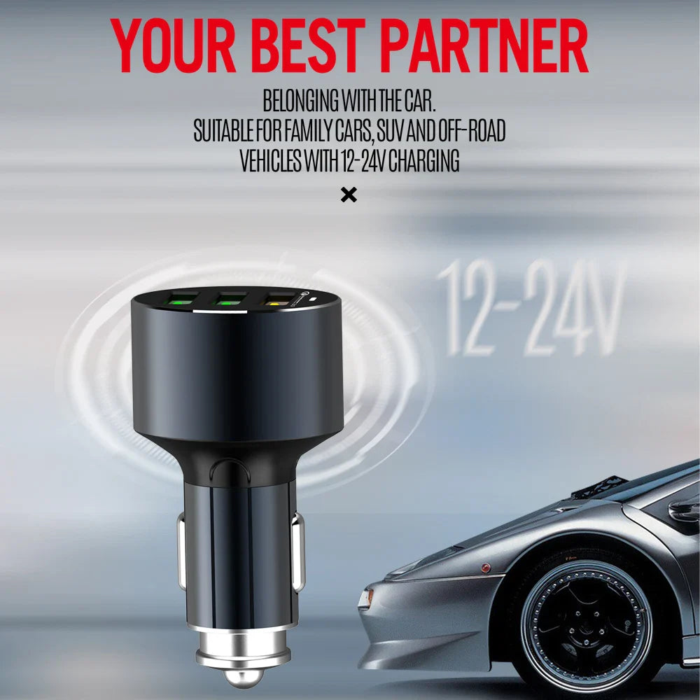 LDNIO C703Q 3 USB Ports Car Charger