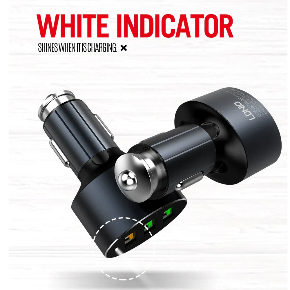 LDNIO C703Q 3 USB Ports Car Charger