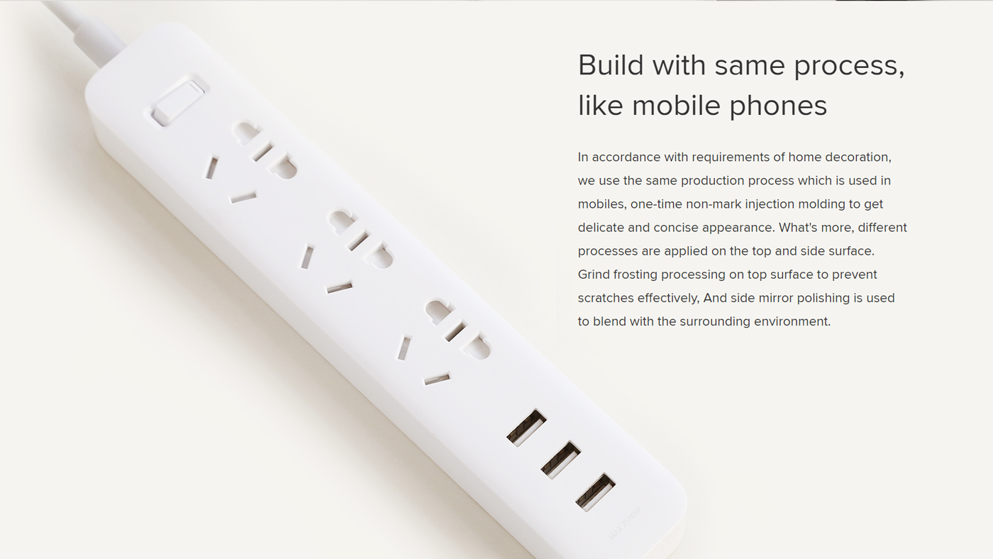 Xiaomi Mi Power Strip 3 Sockets / 3 USB Ports - White