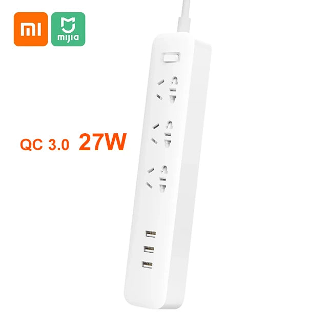 Xiaomi Mijia Power Strip 27W Fast Charge 3 Socket 3 USB Port 2500W Max