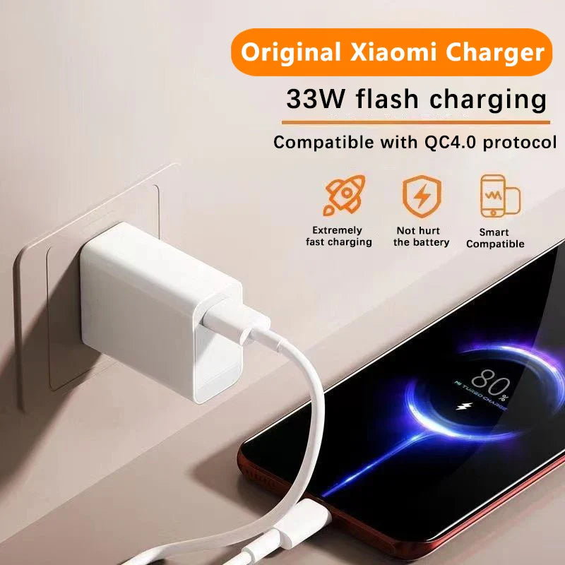 Xiaomi Mi 33W Wall charger safe and secure charging power With Cable