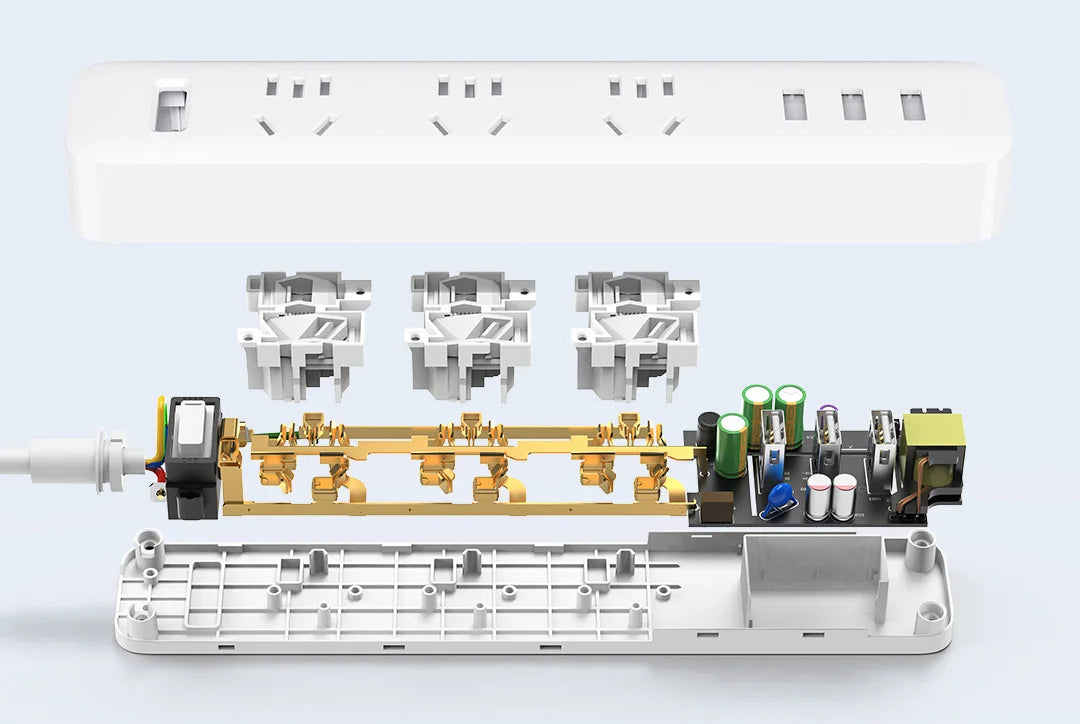 Xiaomi Mijia Power Strip 27W Fast Charge 3 Socket 3 USB Port 2500W Max