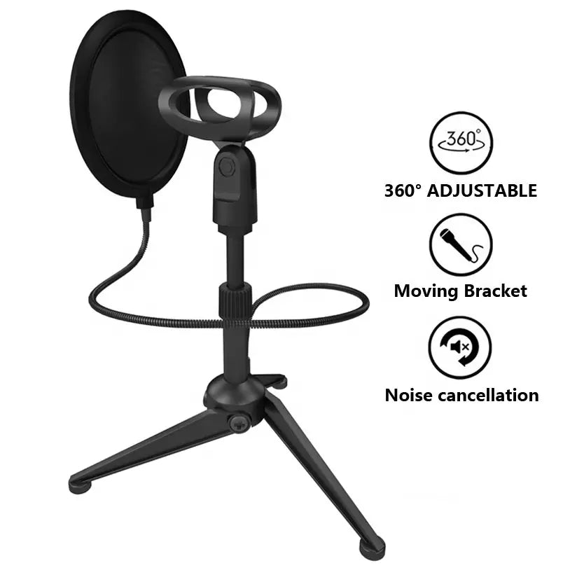 YANMAI ST-5 up & down metal Microphone's stand with pop filter