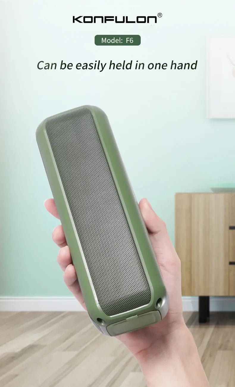 Konfulon F6 Outdoor Waterproof Bluetooth Speaker Wireless Portable Bluetooth Speaker Black&
