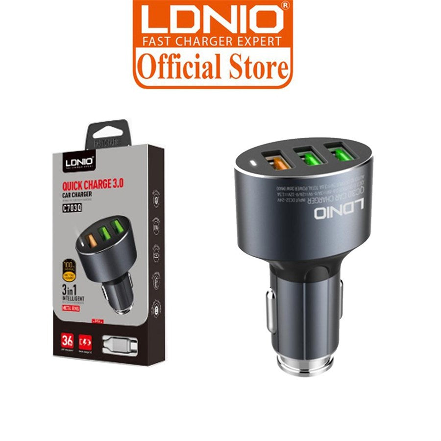 LDNIO C703Q 3 USB Ports Car Charger
