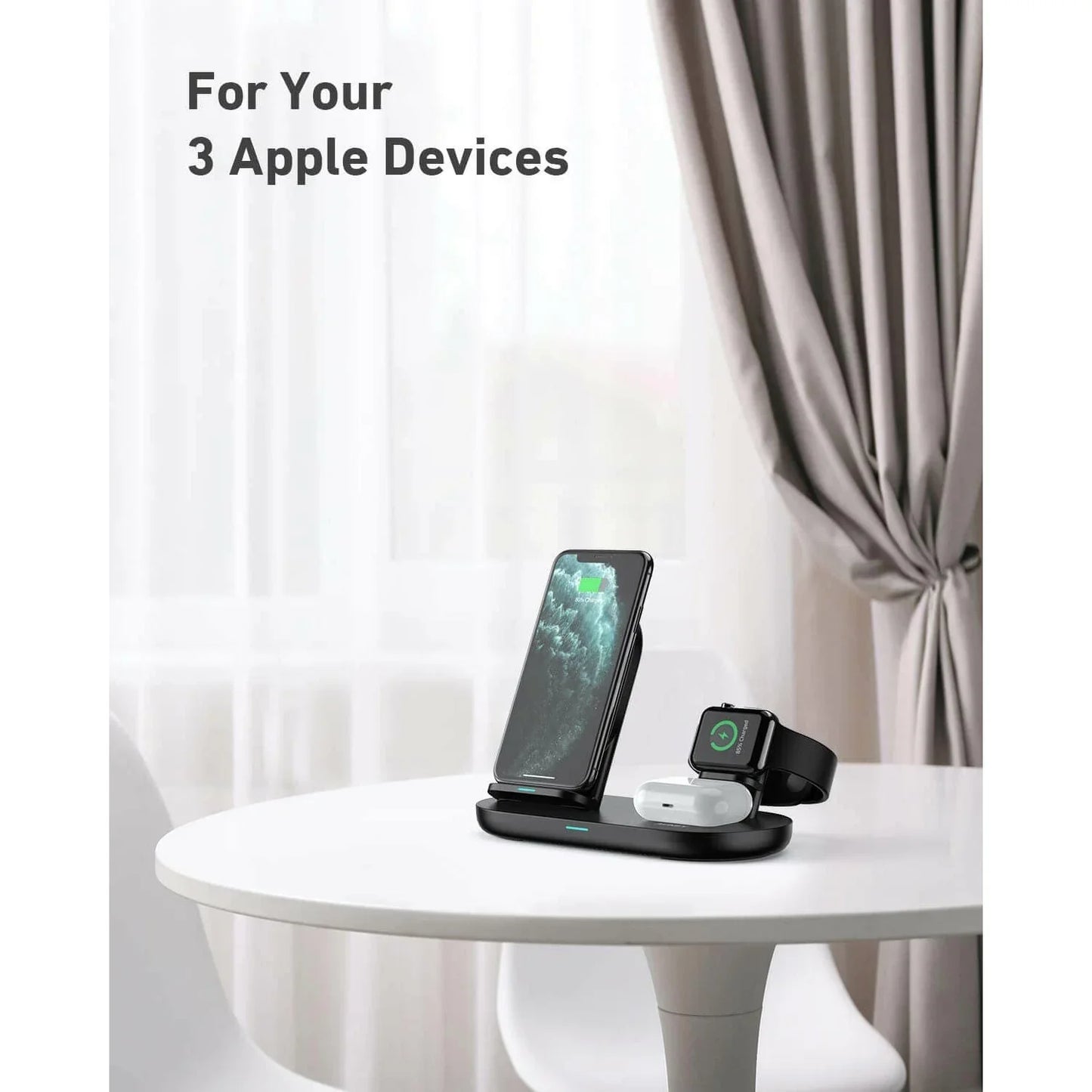 AUKEY 3 in 1 AirCore Wireless Charging Station Stand Charging Dock