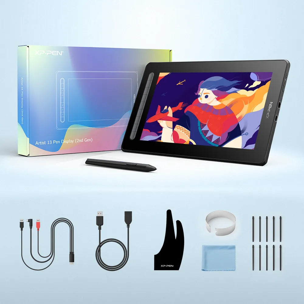 XPPen Artist 13 (Gen 2) Drawing Tablet with Screen , Full Laminated 13.3 inch IPS Screen