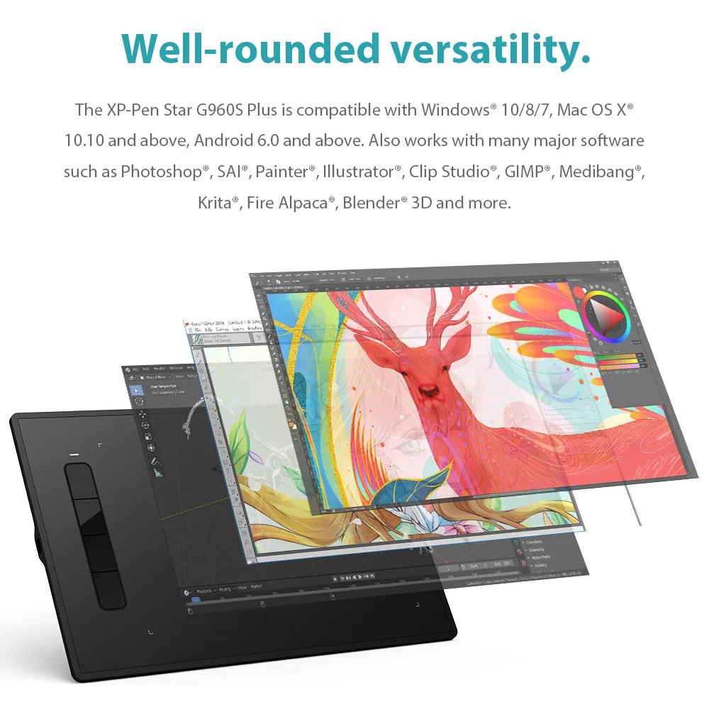 XPPen Star G960S Plus Graphics Drawing Tablet 9 x 6 inch