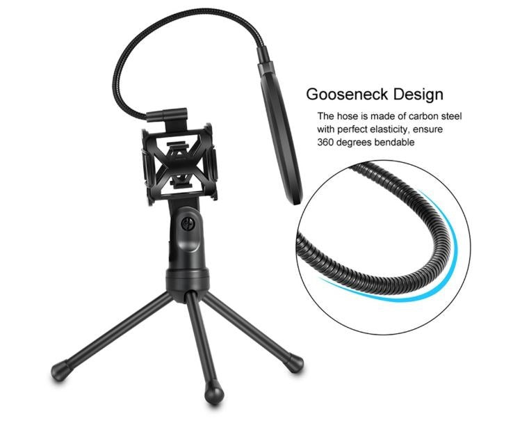 Yanmai Custom Microphone Stand with Pop Filter HR121-PS2 (No Microphone Only Stand)