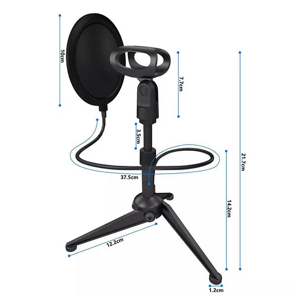 YANMAI ST-5 up & down metal Microphone's stand with pop filter