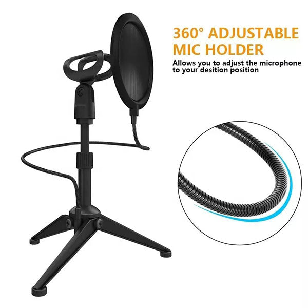 YANMAI ST-5 up & down metal Microphone's stand with pop filter