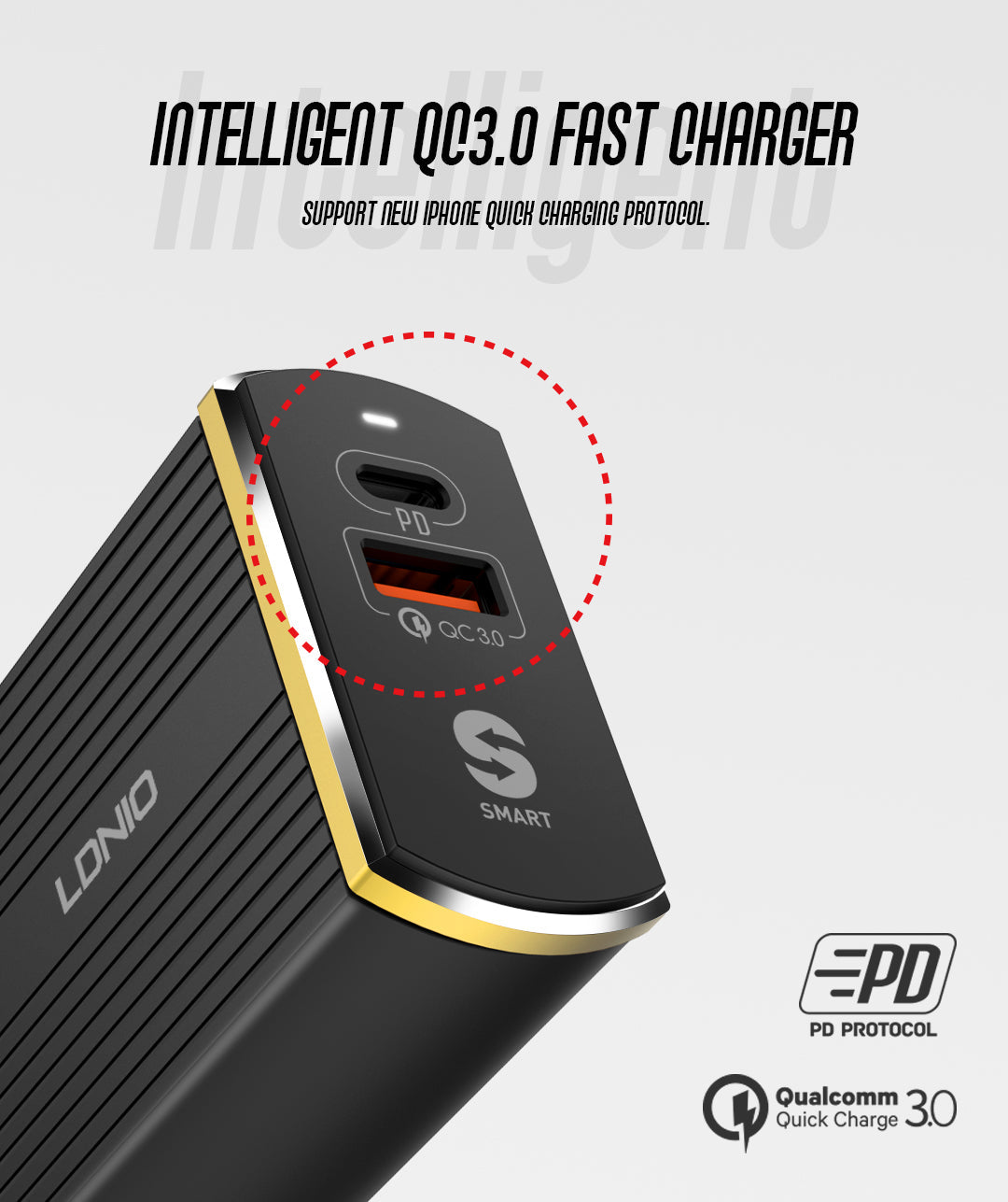 LDNIO A2502C EU Plug With Type-C Slot