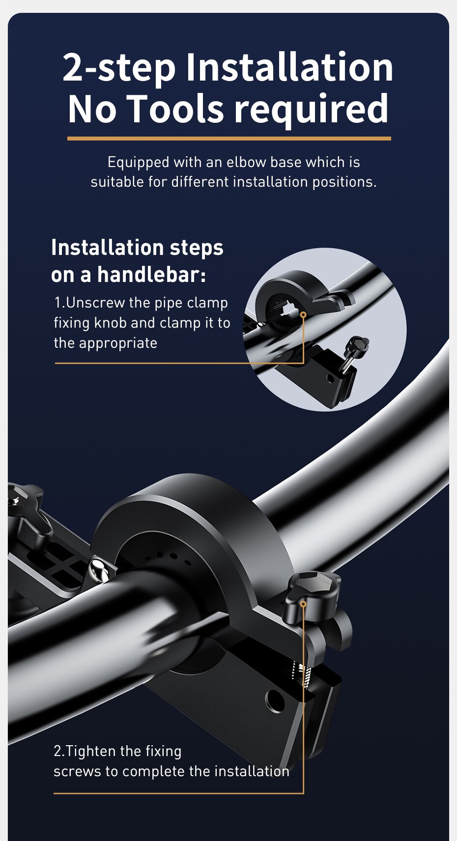 Baseus Armor Motorcycle Holder adjustable phone bike mount holder for handlebar and mirror