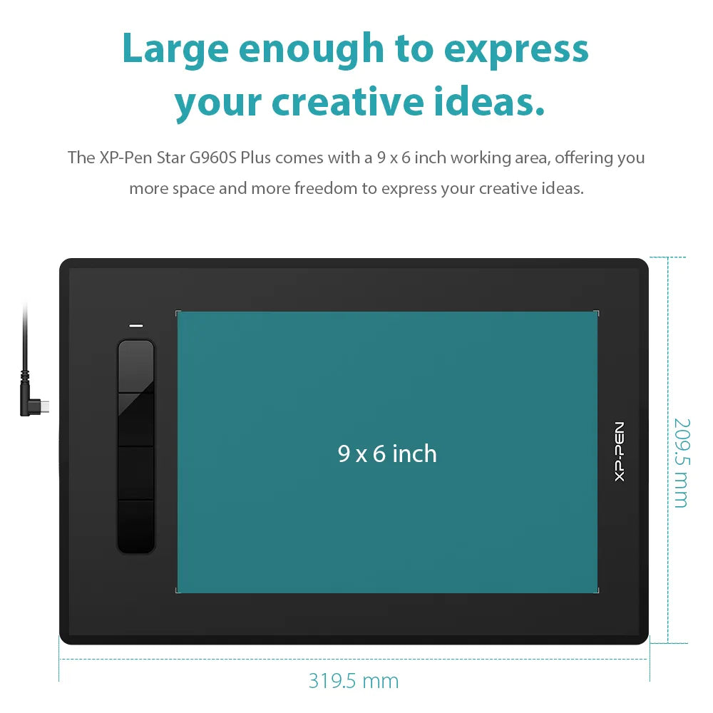 XPPen Star G960S Plus Graphics Drawing Tablet 9 x 6 inch